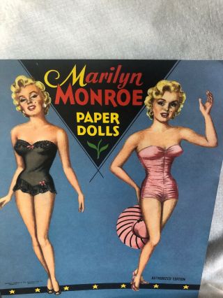 Vintage 1953 Authorized Edition Marilyn Monroe Saalfield Uncut Paper Doll 6