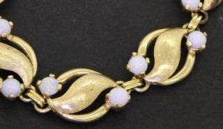 Vintage 14K gold 3.  50CTW opal florentine finished link bracelet 2
