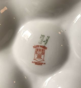 6 Elite Limoges Porcelain Seafood Oyster Plates Pink Roses Vintage 3