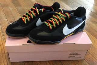 Nib Rare Vintage Nike Sb Air Zoom Fc Rasta Sneakers,  2005,  Black/white,  Sz 9.  5