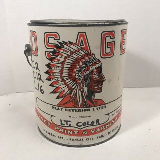 Vintage Osage Paint And Varnish Gallon Can White Latex Advertising Kansas City