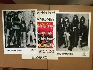 The Ramones Vintage Headshot Press Kit Photo 1992.  2 Photos,  Biography