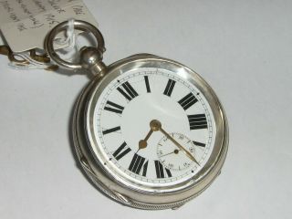 Antique Large Heavy Silver Pocket Watch.  1915.  English Lever,  Dennison Case.