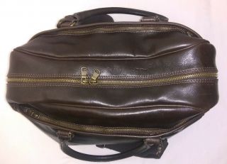 Vintage P ' elle Brown Italian leather Travel Carry on Duffle Duffel Overnight Bag 4