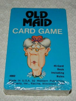 1970 ' s Vintage Old Maid Card Game by Whitman (Blue) - & 2