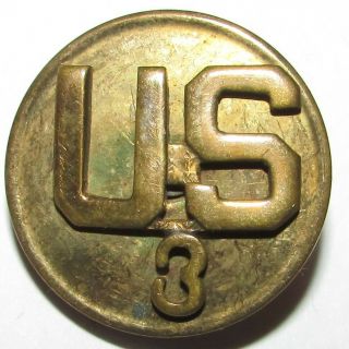 Meyer Metal Ww1 - 3rd Division Enlisted Sioldiers Collar Pin United States Army