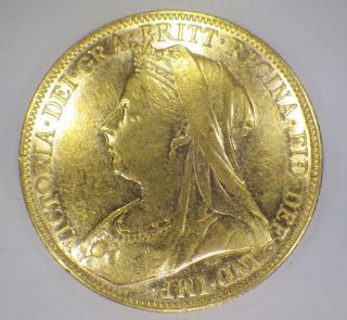1899 Gold Sovereign British Coin Old Head Queen Victoria Melbourne Rare