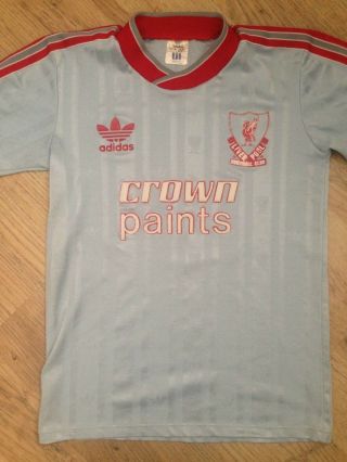 RARE Boys Vintage Liverpool Football Shirt LFC Away 87/88 Youth CROWN PAINTS 2