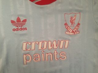RARE Boys Vintage Liverpool Football Shirt LFC Away 87/88 Youth CROWN PAINTS 4