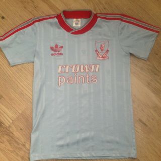 RARE Boys Vintage Liverpool Football Shirt LFC Away 87/88 Youth CROWN PAINTS 7