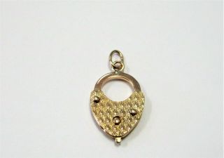 Vintage 14k Yellow Gold Heart Lock Charm Opens Add To Your Charm Bracelet