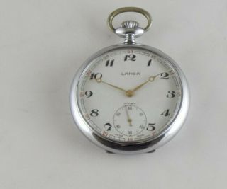 Vintage Railroad Railway Swiss Pocket Watch Larga 15 Jewels Unitas 6431 6445