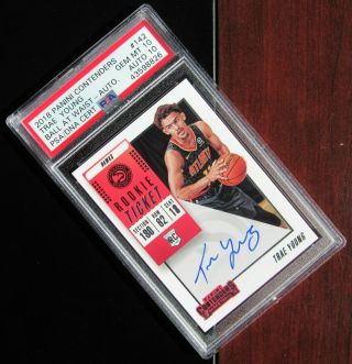 2018 PSA/DNA 10/10 TRAE YOUNG CONTENDERS AUTO/AUTOGRAPH RC ROOKIE CARD RARE 4