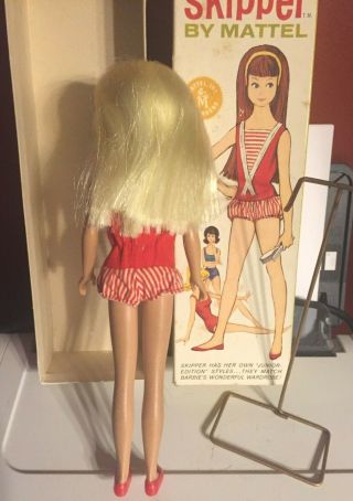 Vintage 1960 ' s Mattel Barbie Skipper PLATINUM Blonde Doll Orig Box No.  0950 VGC 4