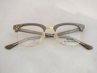 Shuron Eyeglasses Nusir Never Worn Grey/brown And Gold 46 Eye 5 1/2