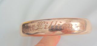 A Victorian Gold Filled Heavy Solid Wt Bangle Bracelet " Lillian " Name Etched On