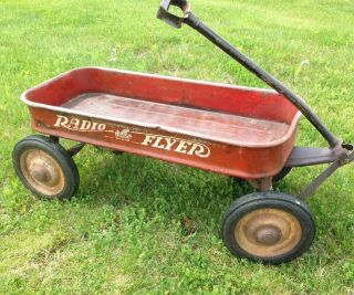 Vintage Radio Flyer Classic Red Steel Outdoor Pull Wagon 18 Classic Full Size