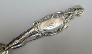 Antique Small Size Sterling Silver Souvenir Spoon Full Figural INDIAN Handle 4