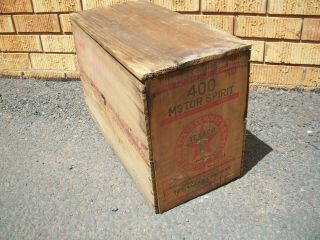 Texaco 400 Motor Spirit Vintage Wooden Box/ Crate Petrol Oil Drum Sign