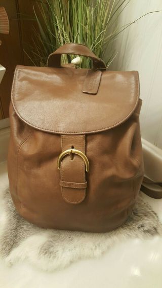 Vintage Coach Brown Leather Daypack Backpack Bag - 4134