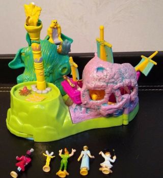 Polly Pocket Disney Peter Pan Neverland 1997 Vintage Playset 5 figures VERY RARE 3
