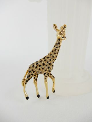 Vintage Ciner Giraffe Rhinestone Figural Brooch Pin 2 "