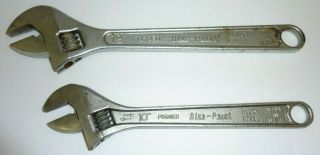 SNAP - ON Vintage Blue Point Adjustable Crescent Wrench 10 