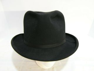 Vintage And Very Rare Stetson The Boss Raw Edge In Black 7 1/8 Fedora