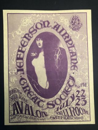 Fd17a Type D Jefferson Airplane Mouse Avalon Ballroom Handbill 1966 Rare