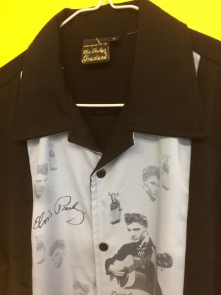 Vtg Elvis Presley Button Up Shirt Vintage Retro Large Graceland