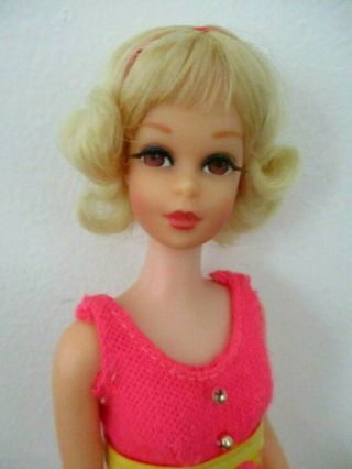 Vtg Barbie: 1969 Twist N Turn Short Flip Htf Lt Blonde Francie Doll