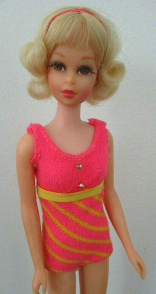 Vtg Barbie: 1969 Twist N Turn Short Flip HTF Lt Blonde Francie Doll 2