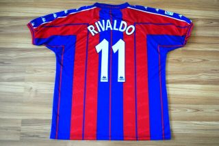 Barcelona Home Football Shirt 1997 - 1998 Jersey Camiseta Vintage 11 Rivaldo Xl