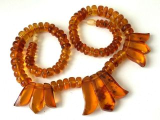 Rare Natural Vintage Amber Beads Antique Baltic Old Necklace 29.  99 Gr