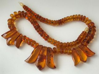 RARE Natural Vintage Amber Beads Antique Baltic Old Necklace 29.  99 gr 7