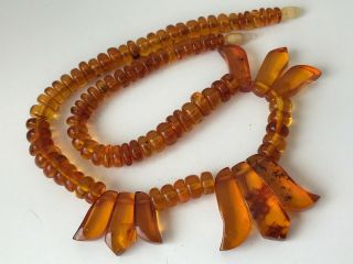 RARE Natural Vintage Amber Beads Antique Baltic Old Necklace 29.  99 gr 8