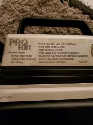 Vintage RCA VHS Camcorder CC310 W/ Case & Accessories, 6