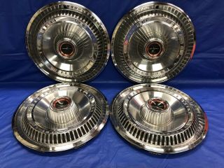 Vintage Set Of 4 1966 Ford Thunderbird Hubcaps