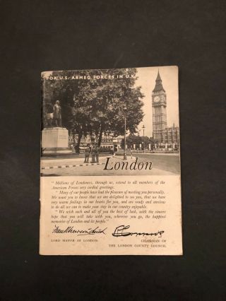Vintage 1943 A Guide Book For U.  S.  Armed Forces In The U.  K.  Wwii