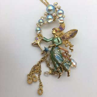 Kirks Folly 2000 Champagne Fairy Pendant Brooch Retired Rare With Chain