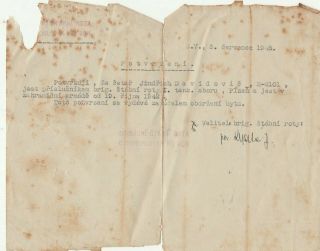 Wwii Czech Army,  2 Document A Confirmation And A Letter,  1943,  1945