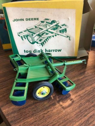Vintage John Deere Toy Disk Harrow In Orig.  Boxing Day