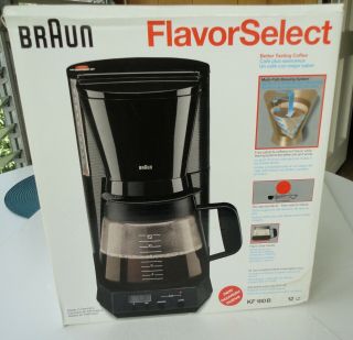 Nos Vtg Braun Flavorselect Kf180 Type 3115 Black Germany 12 Cup Coffee Maker Box
