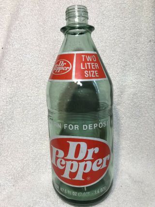 Vintage Dr Pepper 2 Liter Green Glass Bottle in 2
