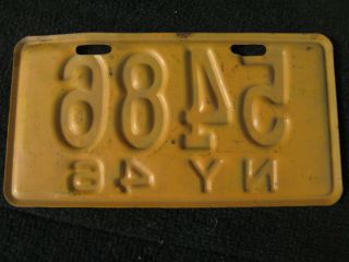 Vintage 46 NY York Motorcycle License Plate 2