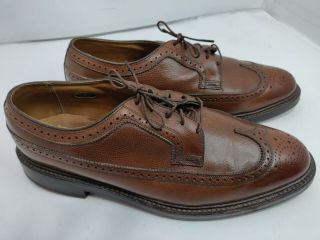Vintage Florsheim Imperial V - Cleat Brown Leather Wingtip Dress Shoes 5 Nail 10.  5
