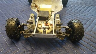Vintage polished Associated RC10 Buggy with Aluminum Wing - Hot Trick Steering 5