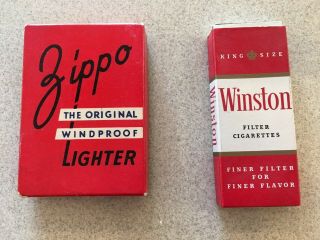 Vintage Streeter - Amet Zippo Lighter Winston King Size Sample 1965