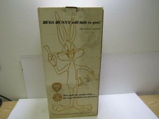 Vintage 1961 Mattel Bugs Bunny Talking Plush Doll Pull String Rubber Face w/Box 10