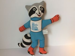 Vintage 1980 Usa Lake Placid Winter Games Olympic Roni Raccoon Mascot Soft Toy